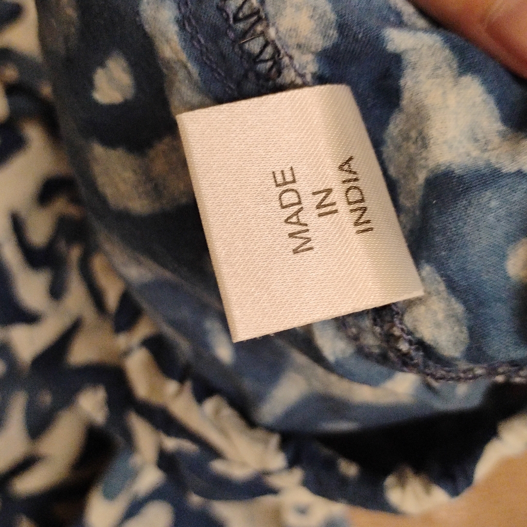 Pax Philomena Indigo Print Wide Leg Cotton Pants Sz Xl — image 5 of 6